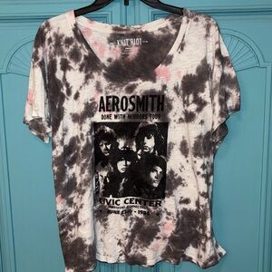 Aerosmith oversized Graphic Tee - Black and Pink Done With Mirrors